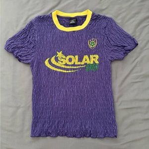 Urban Outfitters Solar Smocked Mesh Baby Tee